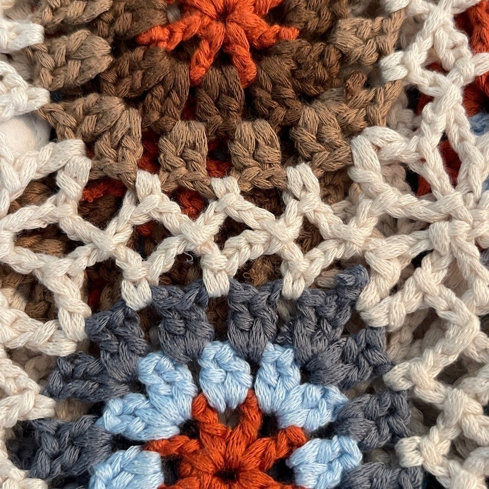 RSQ Granny Square Crochet Crop Tank Medium Boho Festival 70s Retro Floral Top - Picture 6 of 8